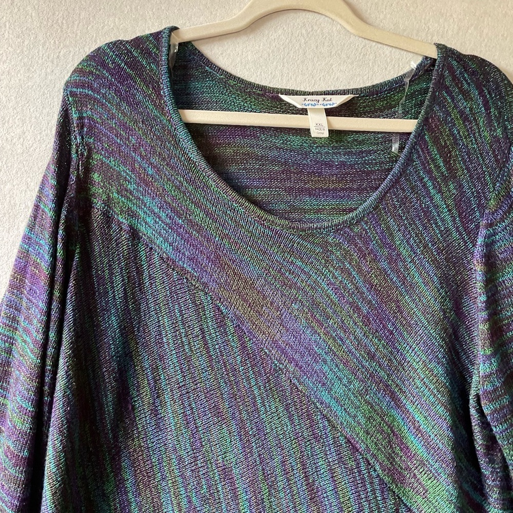 Krazy Kat Multicolor Knit Women's Top. Size XXL - Picture 4 of 8